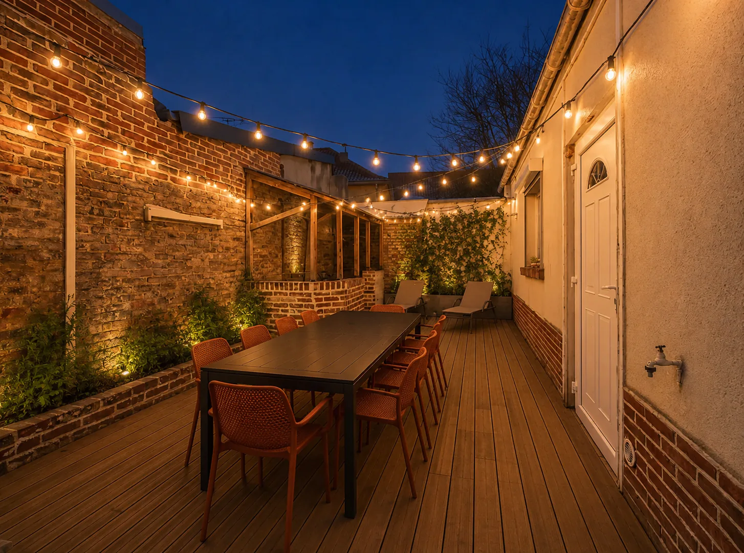 Grande terrasse aménagée d'un logement Internes Immo